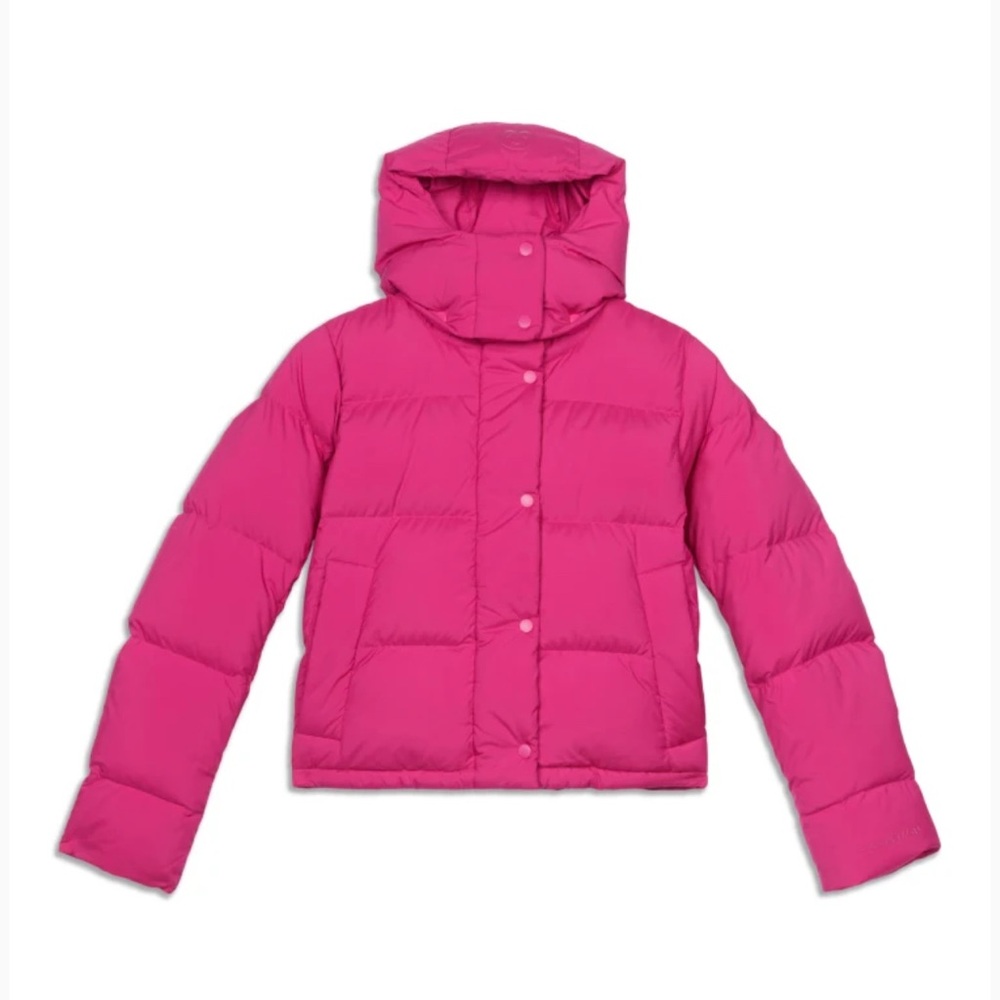 LuluLemon wunder Puff Cropped Vibrant Pink Puffer Jacket